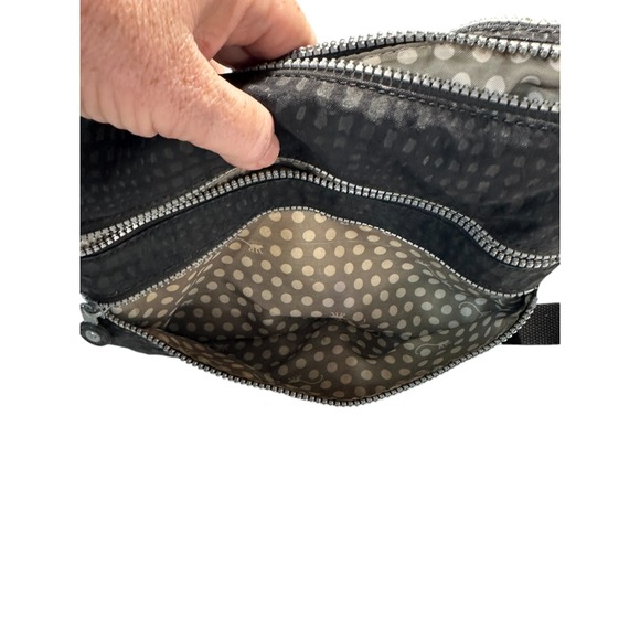 Kipling Cross Body Double Outside Zip Nylon Bag Black Boho Utility - Picture 5 of 7